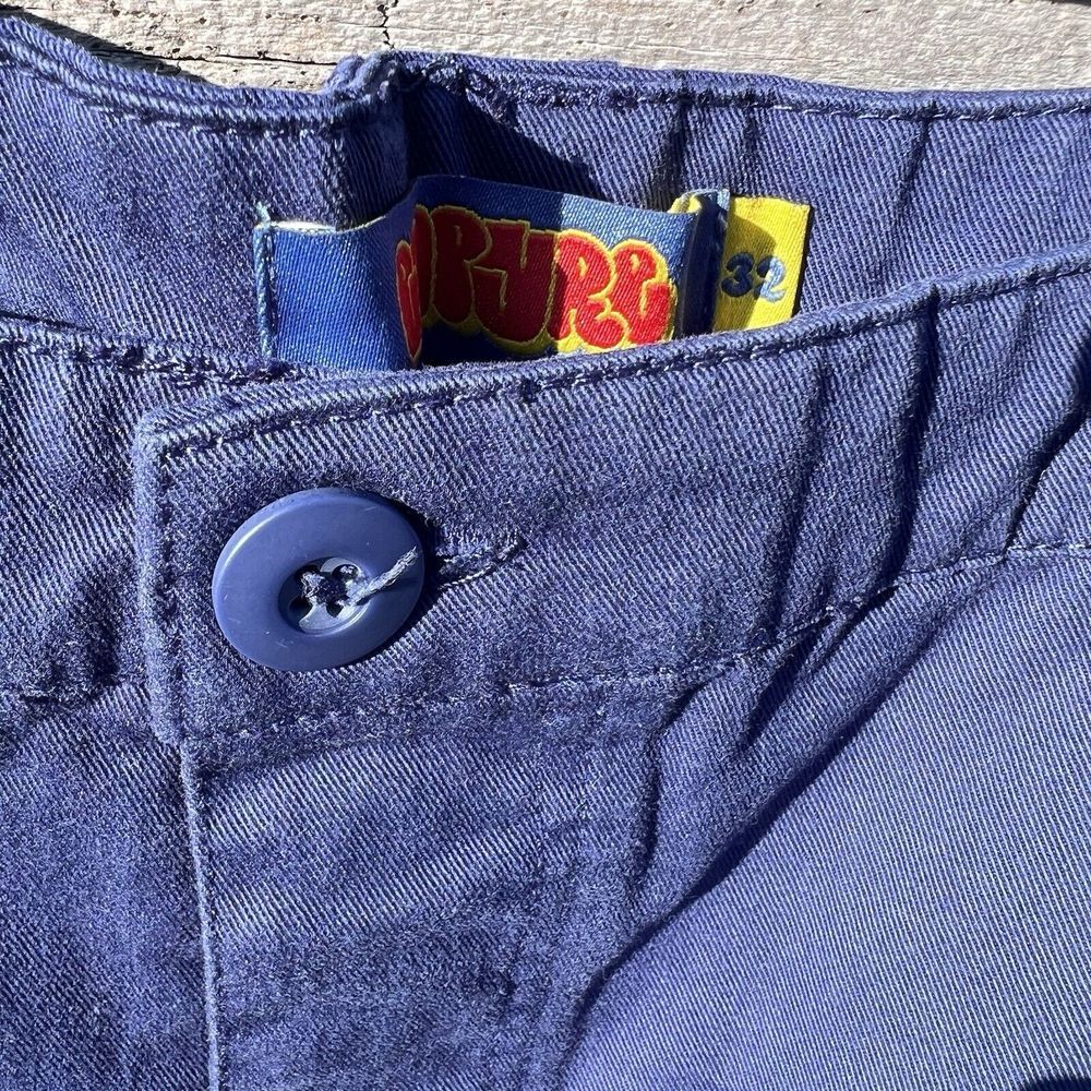 Men's Blue Cargo Pants - Picture 3 of 10